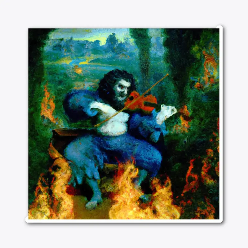 Blue Devil Playing Violin